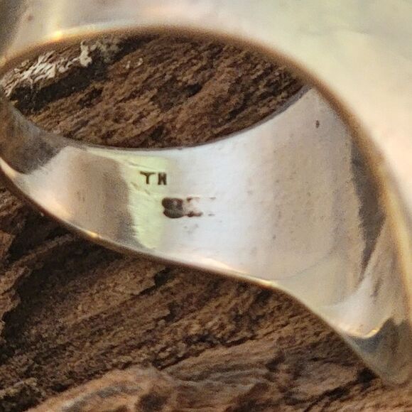 Sterling Contemporary Lapis Thailand Long Oval Statement Ring - Picture 11 of 12